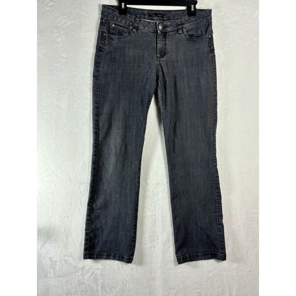 Prana 8/29 Jeans Gray Low Rise Boot Cut Denim Stretch Womens Casual 5 Pockets
